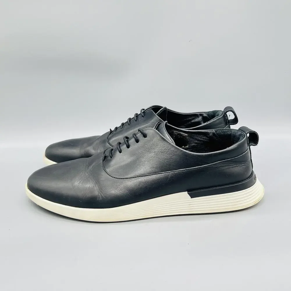 Wolf & Shepherd Shoes Mens 11 Black Leather Low Top Casual Sneakers Comfort